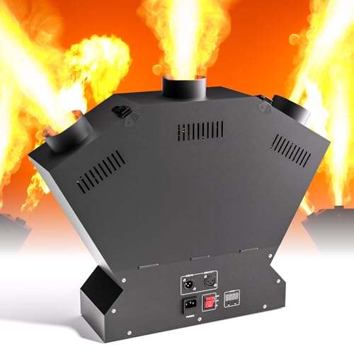 Lanzallamas, 200 W Triple Head Flame Proyector con controlador DMX512, Dj Jet Flame Machine para Navidad, Halloween, conciertos, espectáculos, fiestas, eventos deportivos