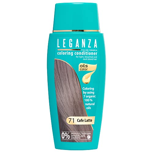 LEGANZA | Bálsamo Colorante Natural para el Cabello Color Café con Leche Nº 71 | Tinte Sin Amoniaco | Enriquecido con Aceites Naturales | baño de color | cubre canas | 150ML