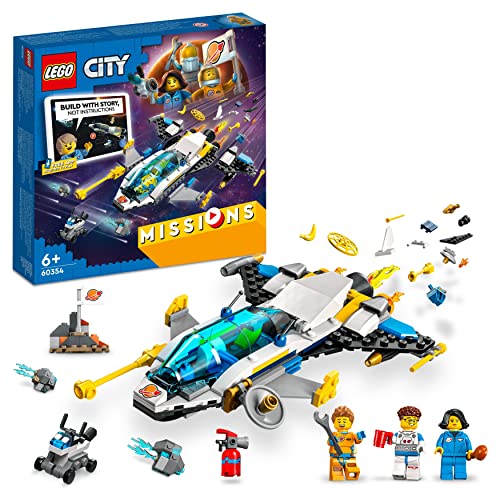 LEGO 60354 City Misiones de Exploración Espacial de Marte, Juguete Digital e Interactivo de Aventuras para Niños de 6 Años o Más, Coche Lunar