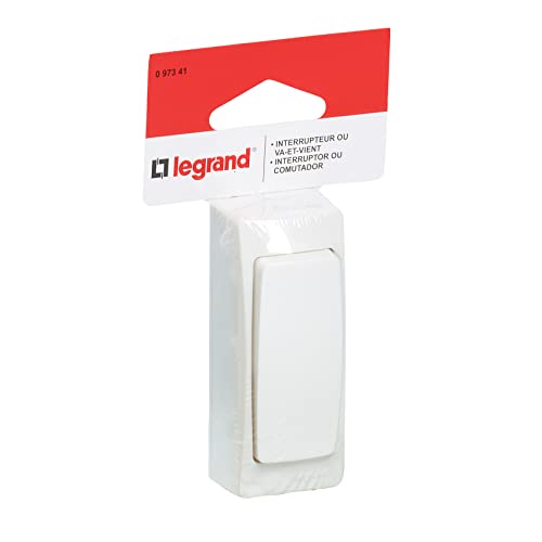 Legrand LEG97341 Interruptor conmutador superficie, 2300 W, 230 V, 10 A, Blanco