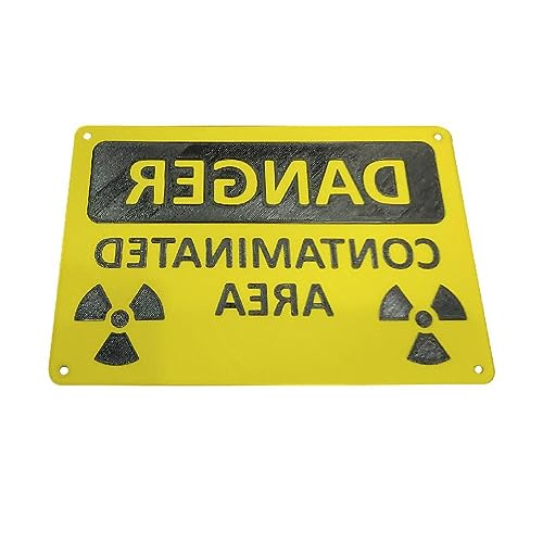 liaobeiotry Señales de advertencia personalizables para radiación nuclear Señal de advertencia de seguridad Advertencias reflectantes llamativas Accesorios de marcado Insignia personalizada