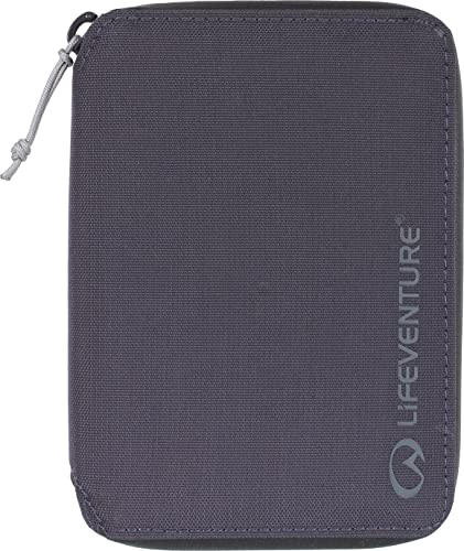 Lifeventure, Hecha Reciclado RFID-Mini protegida-Cartera Plegable con Cremallera y Soporte para Pasaporte para Viajes, Material ecológico y reciclable (Azul Marino), Hombre, Talla única