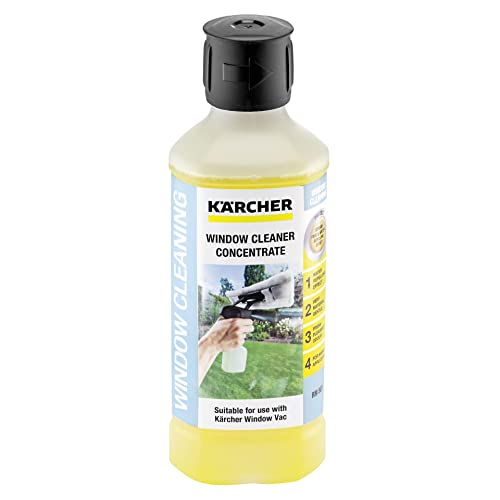 Limpiacristales concentrado RM 503 de Kärcher, para la limpieza de ventanas, cristales, espejos y cabinas de ducha, 500ml de producto generan 6,25l de líquido limpiador al diluirlo