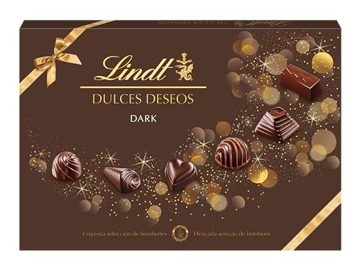 Lindt DULCES DESEOS DARK, caja de bombones surtidos de Chocolate Negro de distintas intensidades, para compartir tus mejores deseos, 337g