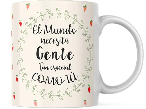 LINFORMAL TAZAS ORIGINALES PARA REGALAR | TAZAS CON FRASES MOTIVADORAS | IDEAL PARA UNA REGALOS PARA DAR LAS GRACIAS | CERÁMICA DE 350ML | EL MUNDO NECESITA GENTE COMO TÚ |…