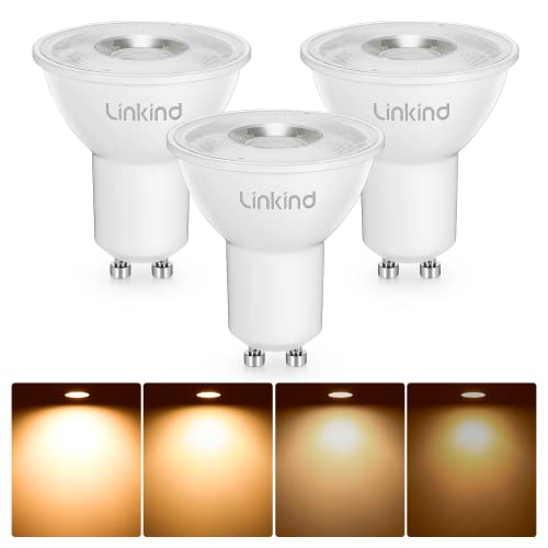 Linkind Bombillas LED GU10 Regulable, 5.7W equivalente a 75W halógena, Blanco Cálido 2700K 560Lúmenes, Foco LED con 110 ° ángulo de haz, paquete de 5.