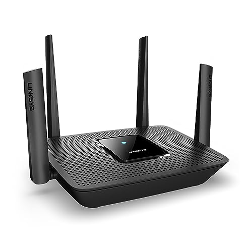 Linksys MR9000 router WiFi 5 mesh tribanda (AC3000), funciona con el sistema Velop WiFi para todo el hogar, router para videojuegos en línea con 4 puertos Gigabit Ethernet y controles parentales