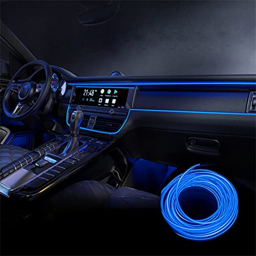 Luces Led Coche, 5m Iluminación Interior, 5v, para la Atmósfera del Automóvil Impermeable, Luz Ambiental para Todos Los Modelos (Azul)