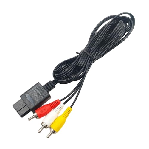 Luojuny Cable de Entrada de Audio y vídeo Compuesto para Monitor, Compatible con HD, Salida Estable, Multiusos, AV N64/juego Negro