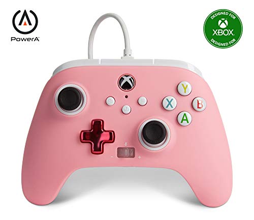 Mando con cable mejorado PowerA para Xbox - Rosa