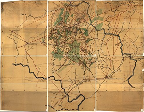 Mapa: 1860 de la Zona de batallón de Manassas en Virginia del Norte | Guerra Civil | Historia | Región de Manassas | Región de Manassas | Manuscrito | Topográfico | Virginia