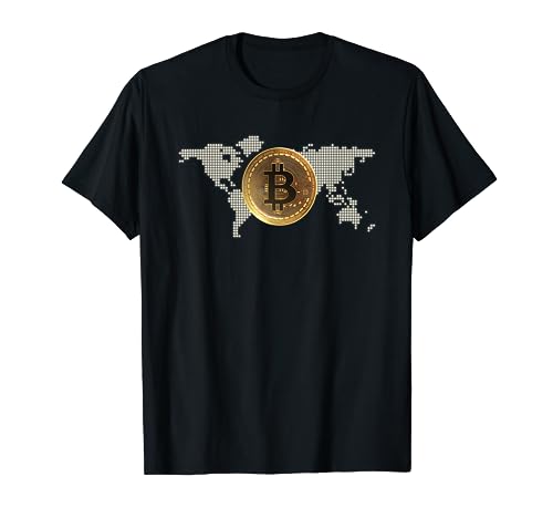 Mapa Del Mundo De Bitcoin | Aficionados A Las Criptomonedas Camiseta