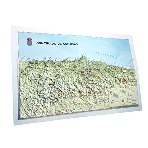 Mapa en relieve Asturias. 1:550.000, 45x32 cm