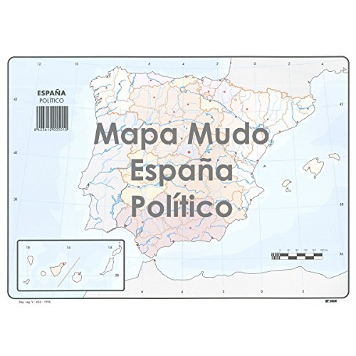 Mapa Mudo SELVI Color Din-A4 España Político, Caja x50
