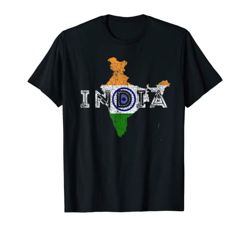 Mapa y bandera de la India - recuerdo indio Camiseta