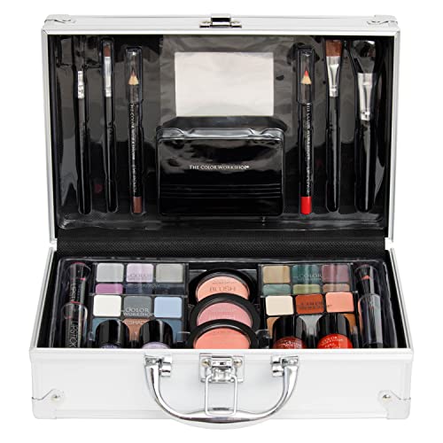 Markwins Maletín de Maquillaje Bon Voyage Makeup Set - Maletin con Maquillaje Incluido Completo en un Maletín Plateado y Elegante con Espejo Incluido para Llevar Siempre Contigo - Silver