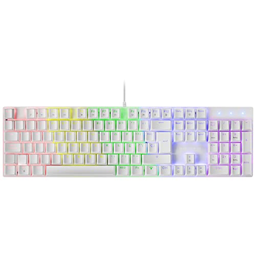 Mars Gaming MK422 Blanco, Teclado Mecánico Gaming RGB, Antighosting, Switch Mecánico Rojo, Idioma Español