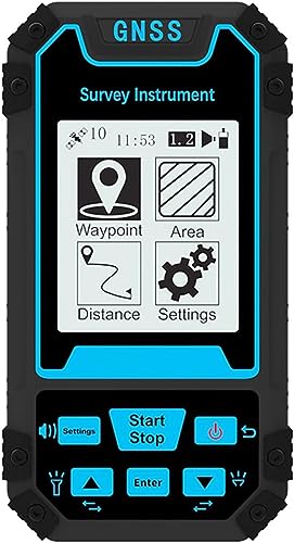 MASKIS Instrumento de Medición Terrestre GPS, Equipo Topográfico GPS Portátil, Equipo Topográfico Terrestre, Medición de Coordenadas Y Edición de Ruta, Navegación Recargable en Tiempo Real