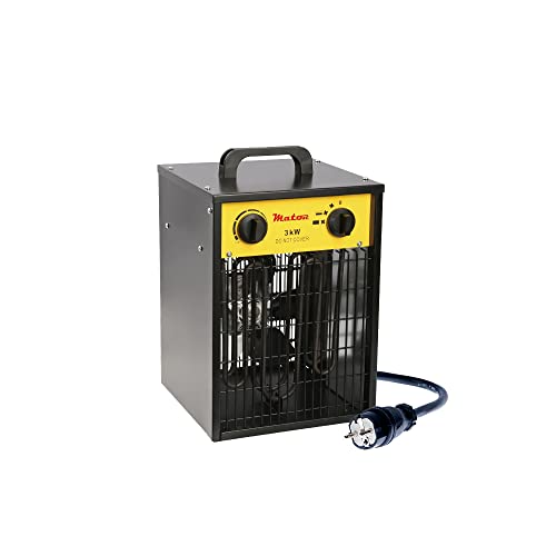 MATOR - Aerotermo Eléctrico Industrial de 3KW - Calefactor Portátil y Ligero con Termostato Ajustable - EH SQUARE IFH 03