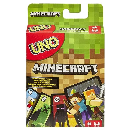 Mattel Games Juego de cartas UNO Minecraft, juego de mesa para niños + 7 años (Mattel FPD61)