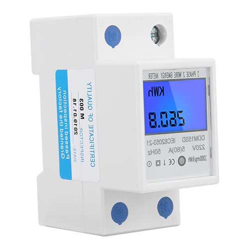Medidor de KWh de Energía Multifunción,5-80A DDM15SD LCD Luz de Fondo Pantalla Digital Medidor de KWh de Energía Electrónica Monofásico