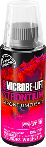 MICROBE-LIFT Strontium-Suplemento de estroncio para acuarios de Agua Salada,Optimiza el Crecimiento Saludable del Esqueleto calcáreo de los corales y fortalece su Tejido de Forma Duradera,