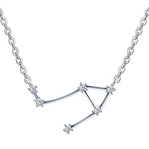 MicVivien Collar de plata de ley 925 para mujer con colgante de constelación, signo del zodiaco, 12 horóscopo, astrología, estrella collar con pendientes