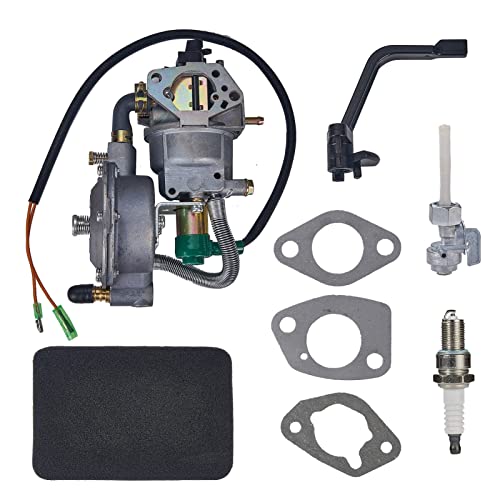 Mikatesi GX390 188F Dual Fuel LPG GNC Kit de carburador de conversión para Honda GX390 188F 4.5KW-5.5KW Generador de gasolina con junta de estrangulador manual Aislador espaciador