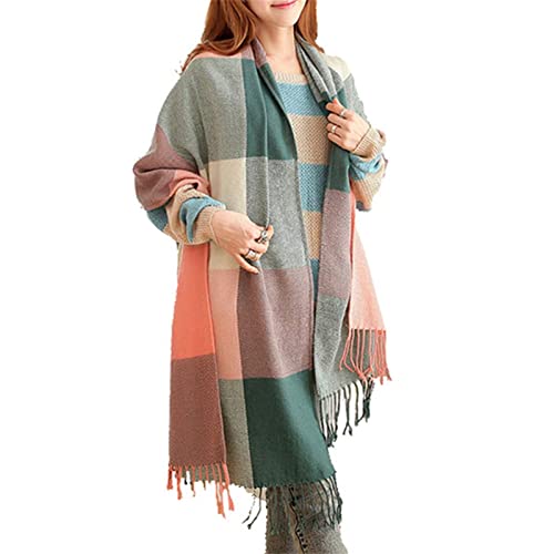 Miss Lulu Bufanda Mujer Invierno Caliente Mantas Cozy Pashmina Chal Grande Larga Tartán Enrejado Mantón 200 x 60cm