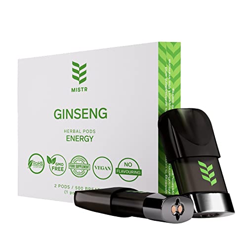 Mistr - Suplementos de Ginseng orgánico para Dispositivo MISTR - Suplemento alimenticio Vegano - Regalos Veganos para Mujeres/Hombres - 1,0 ml, Paquete de 2