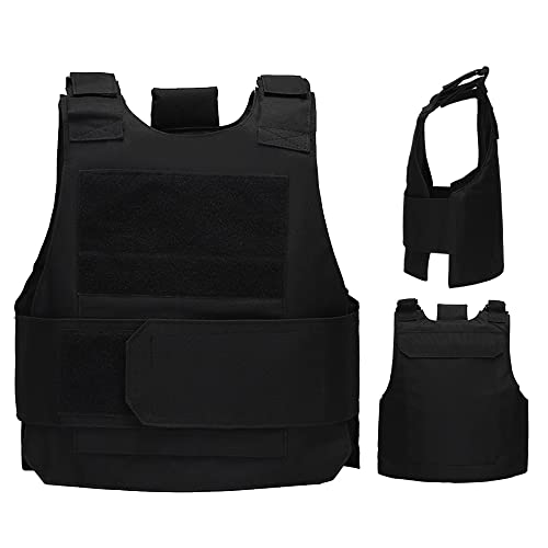 mizikuu Chaleco Táctico Militar, Chaleco Multifuncional unisex Chaleco Anticorte Antipuñaladas para Pesca Caza Senderismo Safari Trabajo Entrenamiento, Talla única, Negro