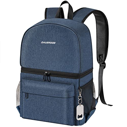 Mochila térmica de 27 L, 2 en 1, bolsa térmica grande, con compartimento frigorífico, perfecta para picnics, playa, excursiones, senderismo, trabajo y viajes familiares (24 latas) (azul)