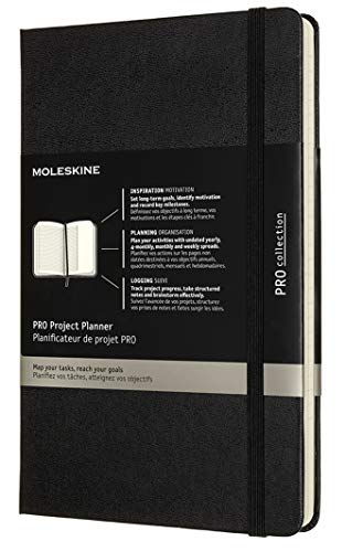 Moleskine - Agenda Profesional y Libreta, Objetivos, Productividad, Gestión de Proyectos por Semanas, Meses y Anual, Tapa Dura, Gran Formato 13 x 21 cm, Color Negro, 288 Páginas