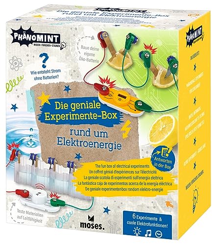 moses. PhänoMINT - Caja de experimentos de energía eléctrica para niños, Kit de construcción de Circuito eléctrico, Juguete Educativo a Partir de 8 años, tamaño Mediano