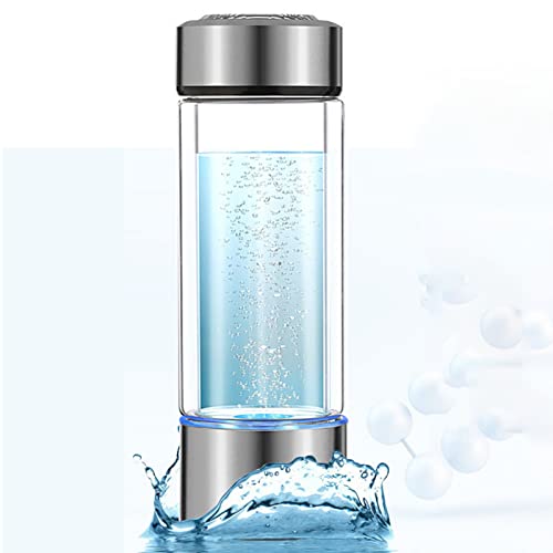 MOVKZACV Botella de agua de hidrógeno, generador de agua portátil rico en hidrógeno, generador de agua de iones recargable, generador de taza de agua rico en hidrógeno para viajes en casa