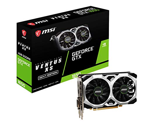 MSI GeForce GTX 1650 D6 Ventus XS OCV1 - Tarjeta gráfica (4 GB, GDDR6, 128 bit, 7680 x 4320 Pixeles, PCI Express x 16 3.0)