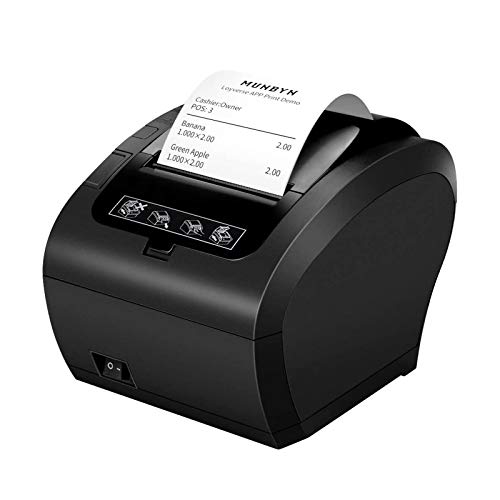 MUNBYN-[USB Impresora de Ticket Térmica, Impresora Recibos 80mm, Velocidad de Imprimir 300mm/s ESC/POS Compatible con Windows/Mac/Chromebook-Negro