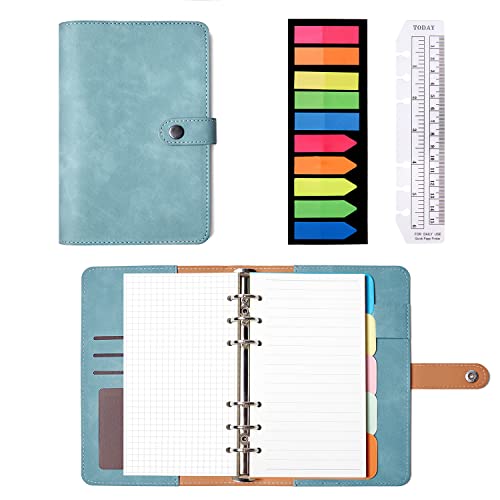 Nacial Cuaderno A6, cuaderno de piel sintética con 80 hojas/160 páginas, planificador de pequeños blocs de notas para trabajar, vivir y viajar