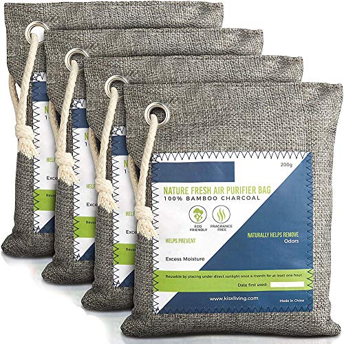 Nature Fresh Air Purificador Bolsas – Bolsa de carbón activado para purificar el aire de carbón de bambú para el hogar, absorbe olores de carbón activado,desodorizador, ambientador de coche