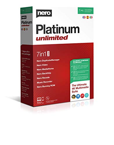 Nero Platinum Unlimited | Convertir audio y vídeo | Grabación de DVD y copia de DVD | Programa de edición de vídeo | Backup | para Windows 11, 10, 8, 7 | 1 PC | Licencia Ilimitada