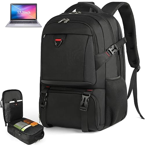 NEWHEY Mochila Portátil 17.3 Pulgadas con Compartimento Isotérmico para Almuerzo y Puerto USB Mochila Nevera Hombre Impermeable Bolsa Termica Mujer Trabajo Viaje Escolares Picnic Negro