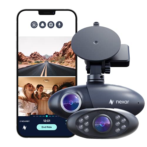 Nexar GPS Profesional | Sistema de Doble cámara de Tablero | Nuevo Modelo 2021 | Tarjeta SD incluida | Grabación de Carreteras e Interiores | Almacenamiento Ilimitado en la Nube| WiFi