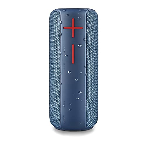 NGS Roller Nitro 2 Blue - Altavoz Portátil Compatible con Tecnología Bluetooth y True Wireless, Radio FM, Impermeabilidad IPX5, Micrófono Incorporado, 20W, Color Azul