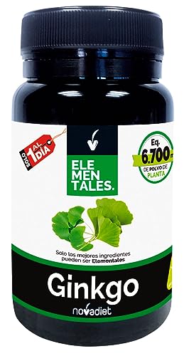 Novadiet - ELEMENTALES GINKGO Cápsulas con Ginkgo Biloba - Complemento Alimenticio - Para la Circulación en Todo el Cuerpo y la Salud Cerebral - 30 Cápsulas Vegetales Novadiet - ELEMENTALES GINKGO Cápsulas con Ginkgo Biloba - Complemento Alimenticio - Para la Circulación en Todo el Cuerpo y la Salud Cerebral - 30 Cápsulas Vegetales
