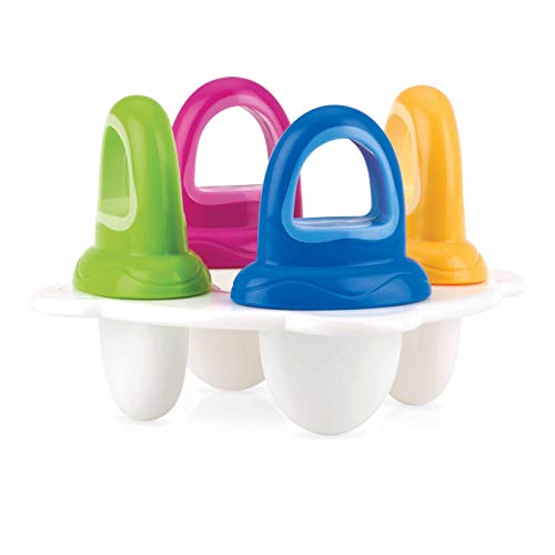 Nuby - Bandeja para polos - Recipiente para preparar 4 polos - Moldes para polos para bebés y niños - Multicolor - 6+ meses - 4 x 30ml - Sin BPA