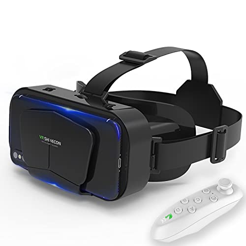 [Nuevo] 3D VR Gafas de Realidad Virtual, Disfruta de los Mejores Juegos y Videos (con Controlador Bluetooth), Compatible 5 Inch - 7 Inch Pulgadas Smartphone Amplia compatibilidad por Android/Phone