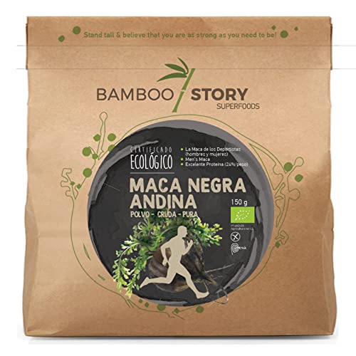 NUEVO | Cruda | BAMBOO STORY | Maca Negra | Polvo | Peruana | Ecológico | 100% Pura | 150g