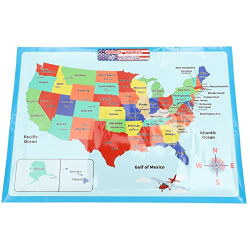 NUOBESTY Mapa De Estados Unidos Mapa De Ee. Uu. Póster De Mapa Mundial Póster Educativo Para Niños Decoraciones Para El Aula Suministros Para Profesores De Aprendizaje Preescolar