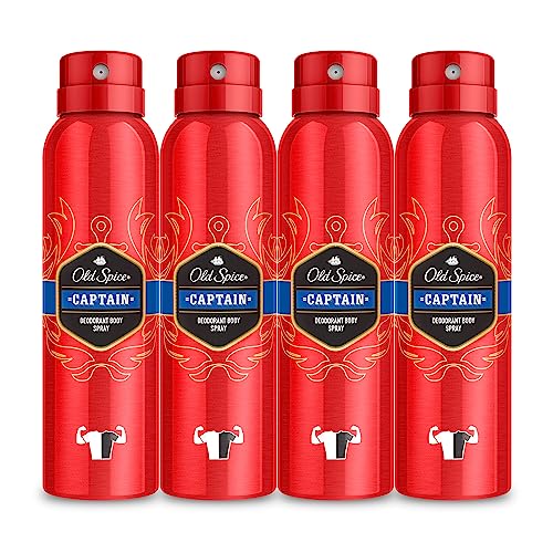 Old Spice PACK X4 Captain Spray Corporal Desodorante Para Hombres 150 ml