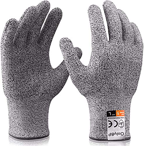 OnlyBP® Guantes Anticorte (1 par) - Guantes de Protección y Anticorte - Guantes Resistentes a los Cortes Nivel 5 (M)